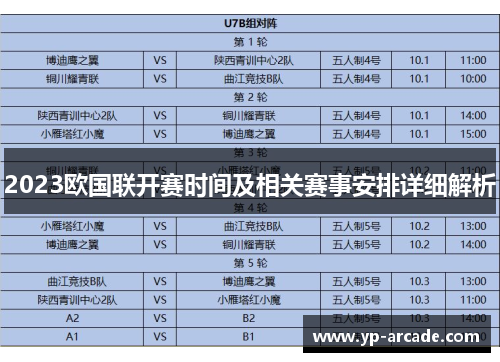 2023欧国联开赛时间及相关赛事安排详细解析